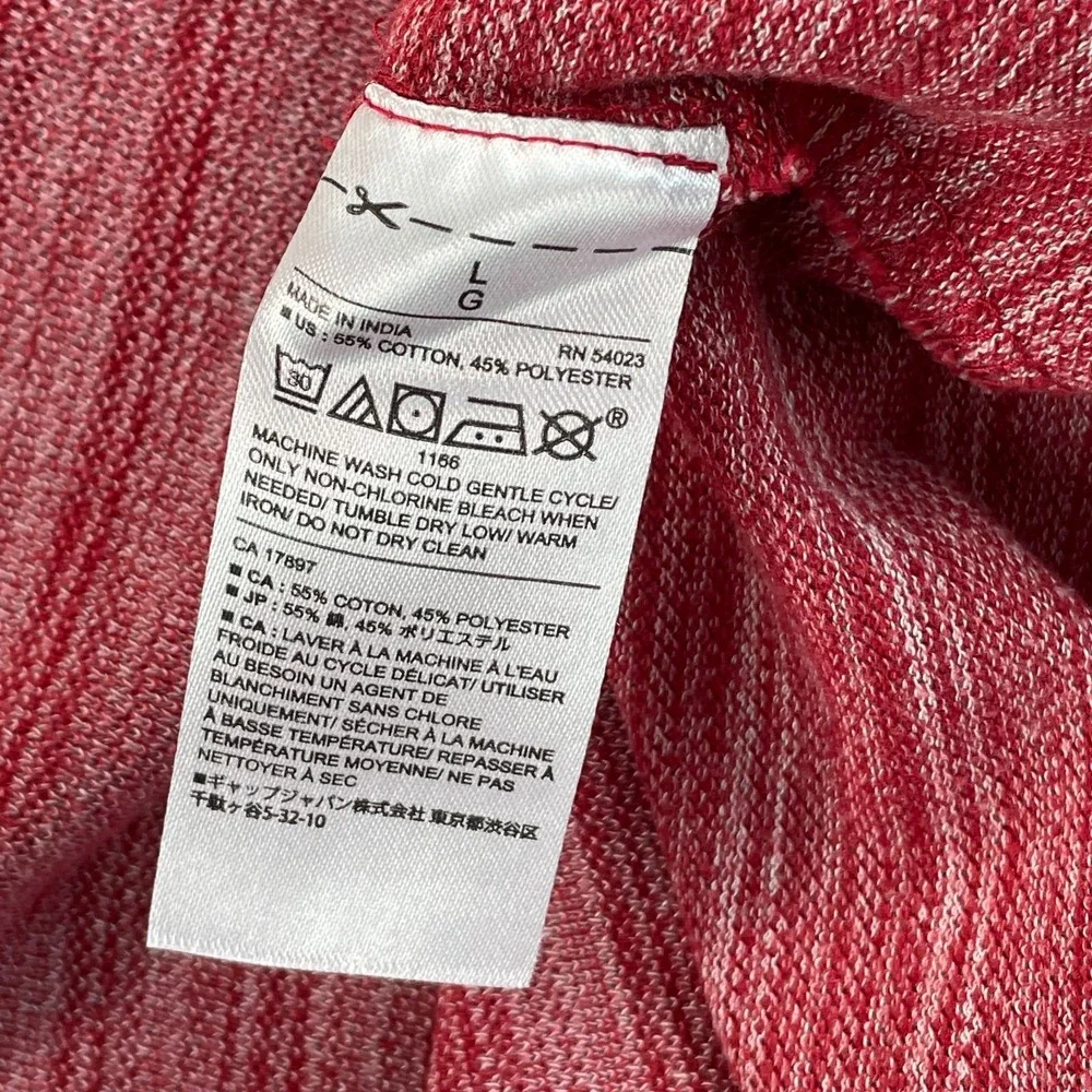 Banana Republic Johnny Collar Polo Shirt Men Large Vintage Red Striped‎ SS Golf